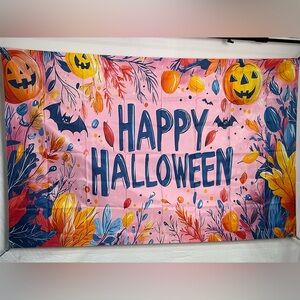 Pink Happy Halloween Backdrop Banner 6x4Ft. Beautifully designed